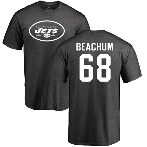 New York Jets Men Ash Kelvin Beachum One Color NFL Football #68 T Shirt